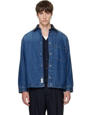 BOSS Suede Collar Denim Jacket - Blue
