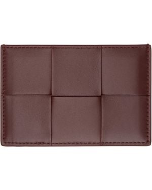 Bottega Veneta Burgundy Cassette Credit Card Holder - Brown