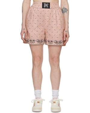Palm Angels Pink Paisley Shorts