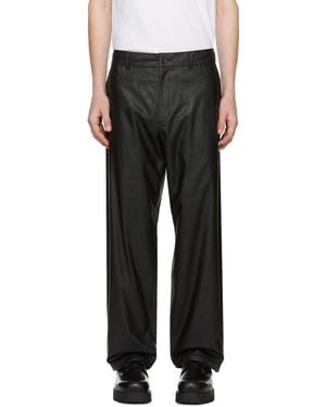 N. Hoolywood Wide Faux-Leather Trousers - Black