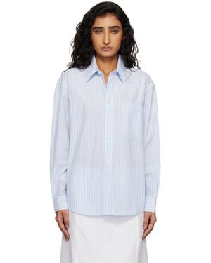 DUNST Oversized Striped Shirt - White