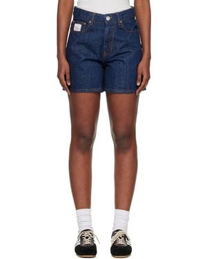 Ami Paris Heritage Cotton Denim Shorts - Blue