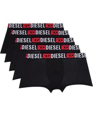 DIESEL Five-Pack Mix-Colour Boxer Briefs - Red