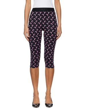 Marine Serre Recycled Moon Jersey Capri Leggings - Black