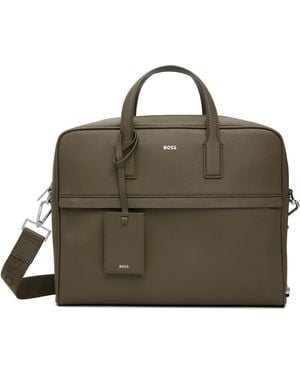 BOSS Logo Detail Document Briefcase - Green