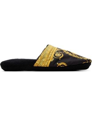 Versace 'I Heart Baroque' Slippers - Black