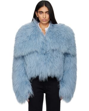 The Attico Shearling Bomber Jacket - Blue