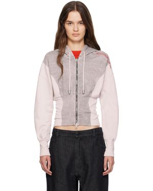 Eckhaus Latta ホワイト＆グレー Snatched フーディ - ブラック