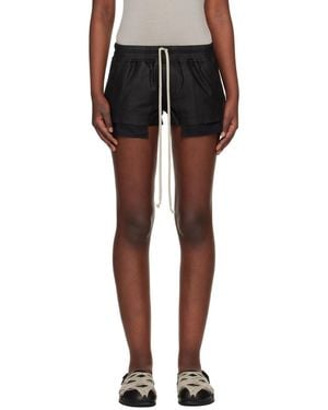 Rick Owens Temple Fog Leather Shorts - Black