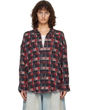 R13 Shredded Seam Drop Neck Reversible Shirt