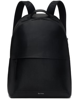 Paul Smith Embossed Leather Backpack - Black