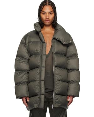 Rick Owens Khaki Concordians Turtle Down Coat - Black