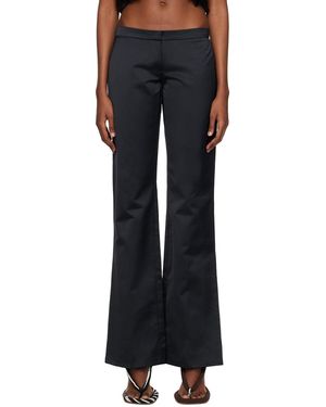 Feben Pantalon Noir À Fentes