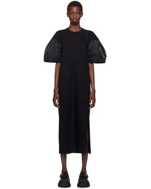 Sacai Tシャツ ミディアムワンピース - ブラック