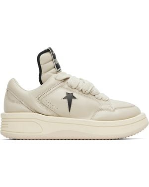 Rick Owens Baskets Turbowpn Ox Blanc Cassé Édition Converse - Noir