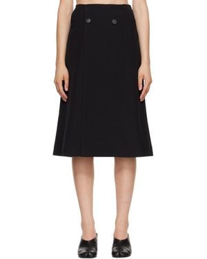 MM6 by Maison Margiela Double Breasted Midi Skirt - Black