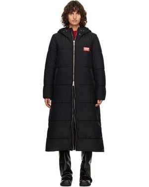 Charles Jeffrey Long Bunny Puffer Coat - Black