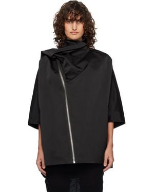 Rick Owens Temple Sail Biker Jacket - Black