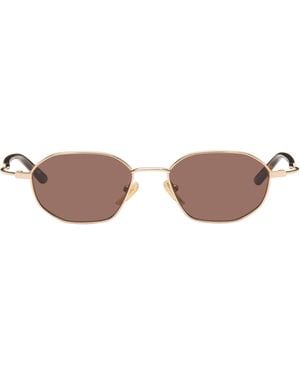 Gucci Geometric-Frame Sunglasses - Brown