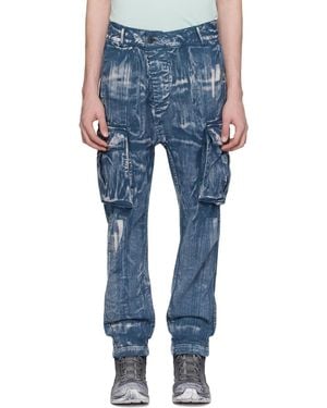 Boris Bidjan Saberi 11 ブルー P21B デニム カーゴパンツ
