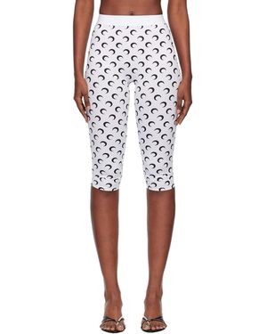 Marine Serre Recycled Moon Jersey Capri Leggings - White