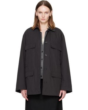 TOTEME Collared Drawstring Jacket - Black