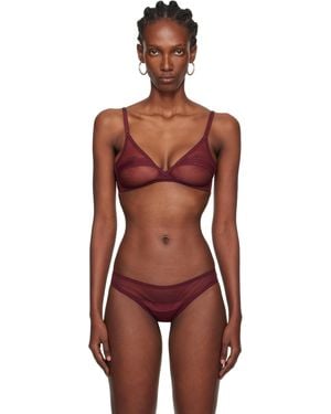 Yasmine Eslami Burgundy Serena Soft Bra - Red