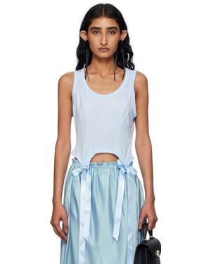 Simone Rocha Ssense Exclusive Bow Tail Easy Tank Top - Blue