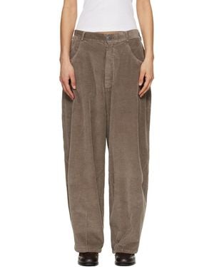 Cordera Corduroy Baggy Pants - Brown