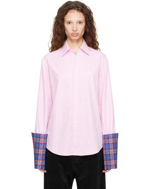 Abra Chemise Rose À Poches Plaquées