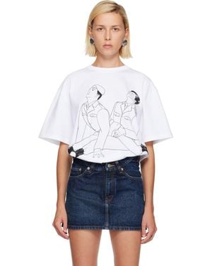 Jean Paul Gaultier Cotton Jersey Oversized Printed Kamasutra T-Shirt - White