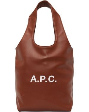 A.P.C. Ninon Small Tote - Brown