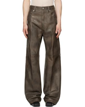 Rick Owens Tower Geth Leather Trousers - Brown