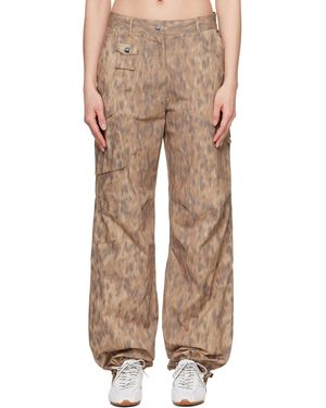 Ganni Printed Cotton Cargo Trousers - Natural