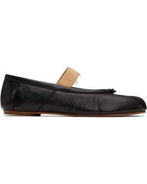 Maison Margiela ブラック Tabi エラスティックバンド バレエシューズ