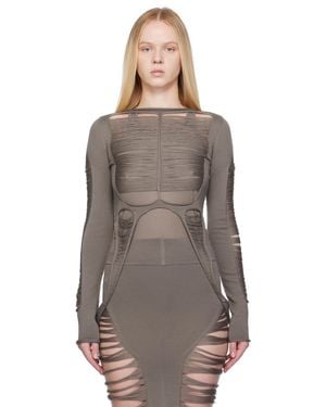 Rick Owens Hollywood Tanja Ls Top - Brown