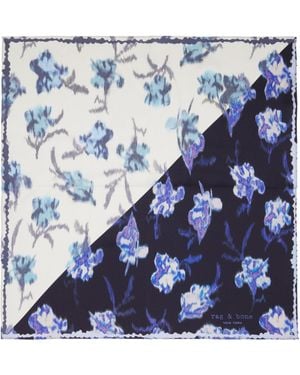 Rag & Bone Foulard De Style Bandana Bleu Marine En Soie À Motif Fleuri