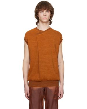 Bianca Saunders Layered Collar Vest - Brown