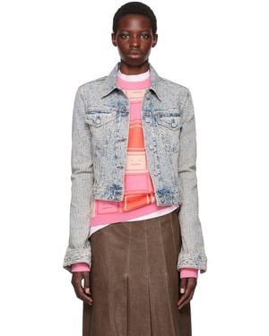 Acne Studios ブルー Rose モノグラム デニムジャケット - マルチカラー