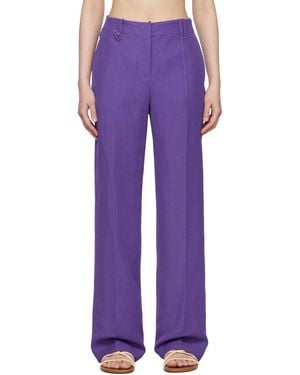 Jacquemus Le Raphiaコレクション パープル Le Pantalon Cordao トラウザーズ