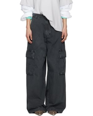 Acne Studios ブラック リップストップ カーゴパンツ
