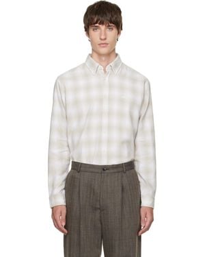 BOSS Regular-Fit Button-Down Check Flannel Shirt - Gray
