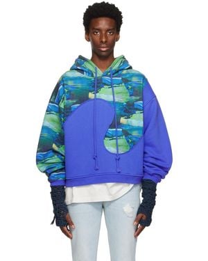 ERL Blue Paneled Hoodie