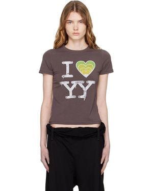 OPEN YY Ssense Exclusive 'I Love Yy' Baby T-Shirt - Brown