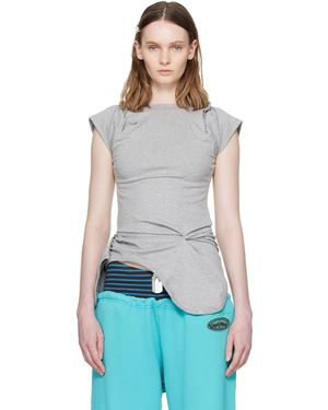 Ans Dostoevner T-Shirt Rompers Grise - Bleu