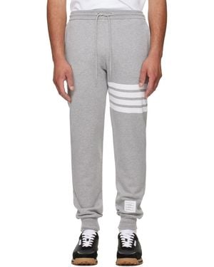 Thom Browne Classic Loopback 4-Bar Joggers - Grey