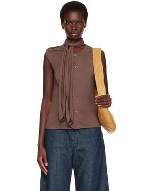 Lemaire Asymmetrical Cardigan - Brown