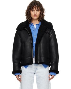 Nour Hammour Portia Shearling Jacket - Black