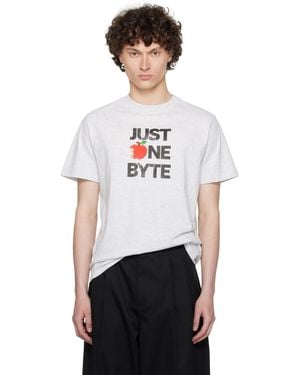 Coperni T-Shirt Droit 'Just One Byte' Gris - Blanc