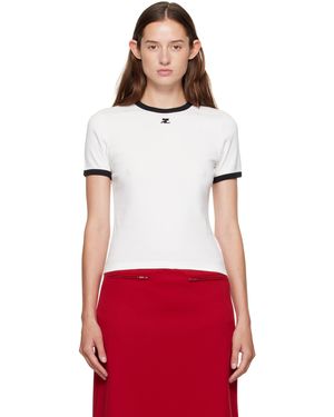 Courreges Signature Contrast T-Shirt - Red